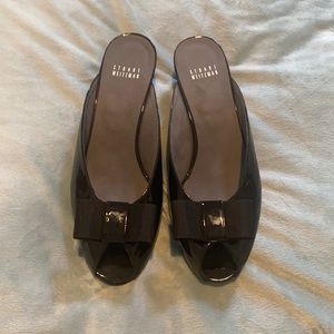 Stuart Weitzman Candy Patent Leather Wedge Mule